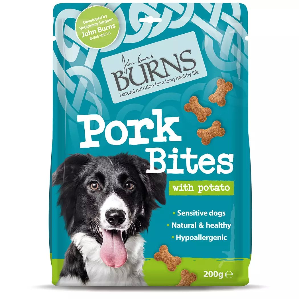Burns Pork Bites Dog Treats 200 gm