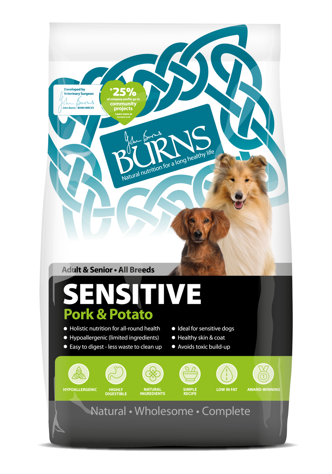 Burns Sensitive Pork & Potato Adult & Senior Dog Food