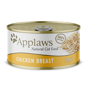 Applaws Natural Wet Cat Food Chicken Breast in Broth 70gm x 24 cans