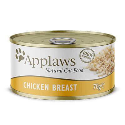 Applaws Natural Wet Cat Food Chicken Breast in Broth 70gm x 24 cans