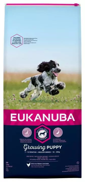 Eukanuba Medium Breed Chicken Puppy Food 12 kg bag