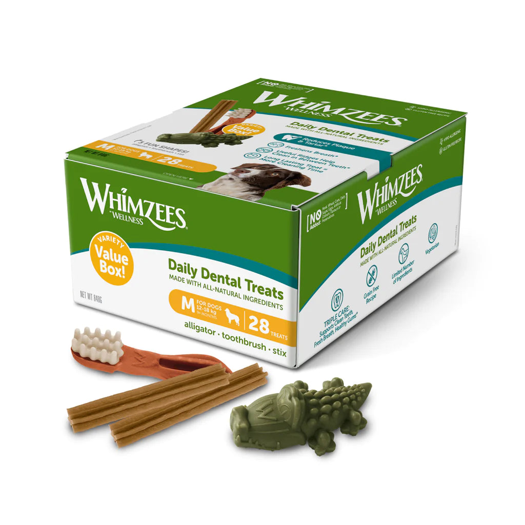 Whimzees Variety Value Box for Medium Dogs 28 count