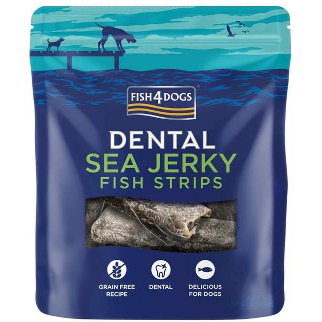 Fish4Dogs Dental Sea Jerky Fish Dog Treat Baked Omega 3 Snack