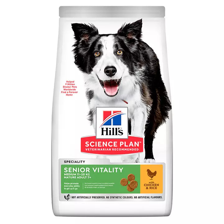 Hill's Science Plan Adult 7+ Senior Vitality Medium Chicken Dog Food