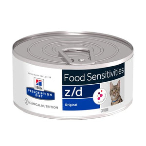 Hill's Prescription Diet z/d Food Sensitivities Wet Cat Food 156 gm cans x 24