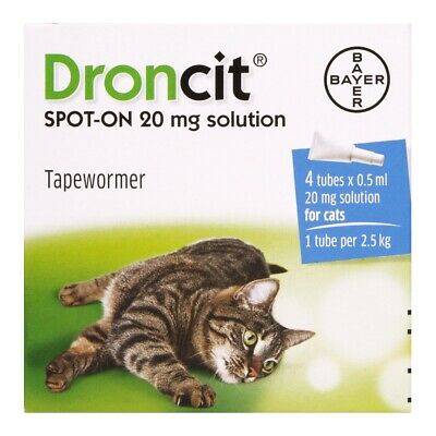 Droncit Cat 20mg 0.5ml Spot-On 4pk - Pet Health Direct