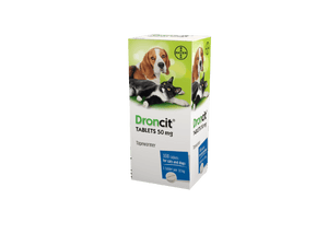 Droncit Tablets for dogs and cats 50 mg - Pet Health Direct