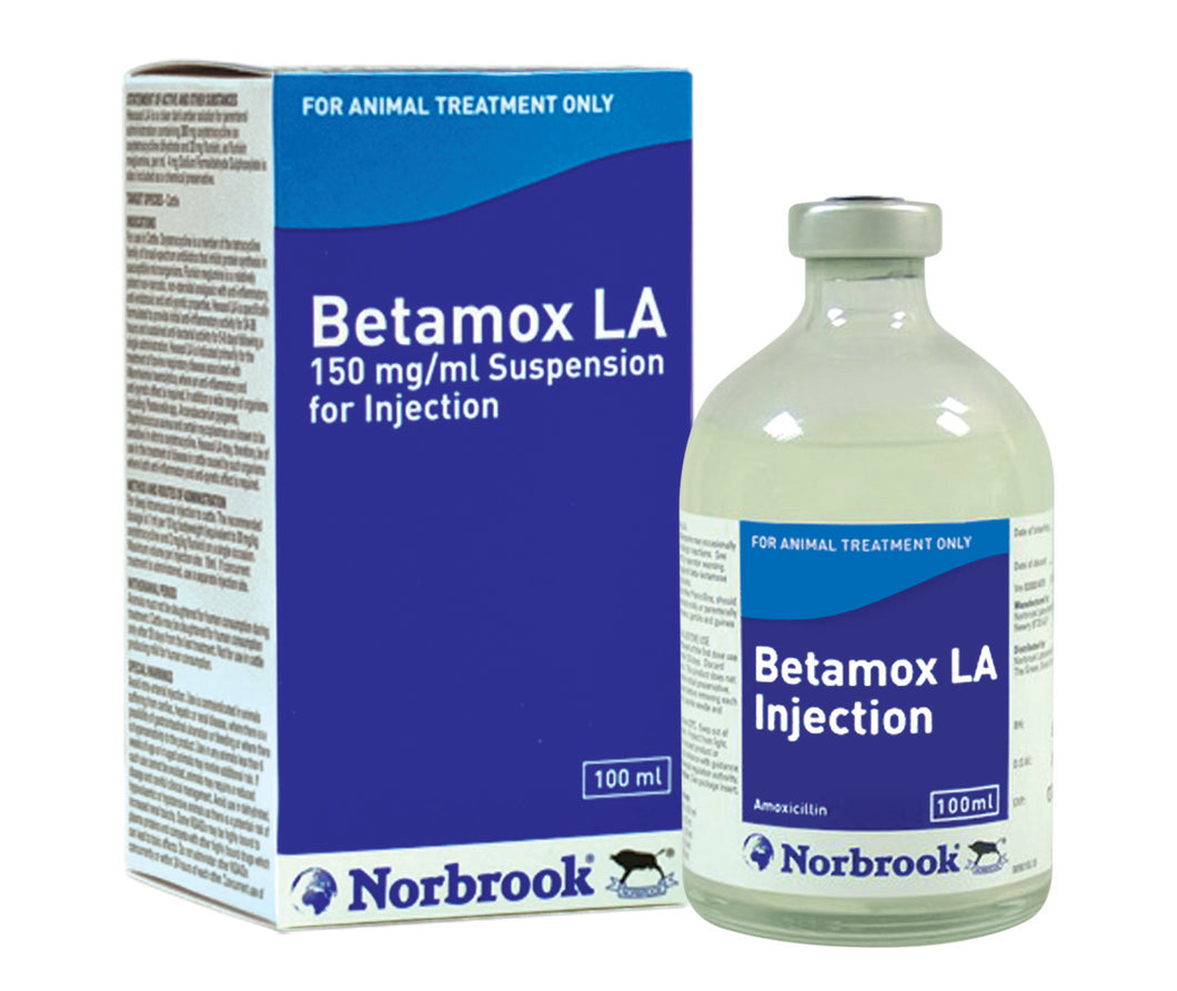 Betamox LA 150 mg/ml  (Amoxycillin) Antibiotic -100 ml bottle - Pet Health Direct