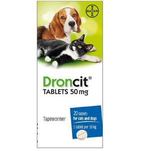 Droncit Tablets for dogs and cats 50 mg - Pet Health Direct