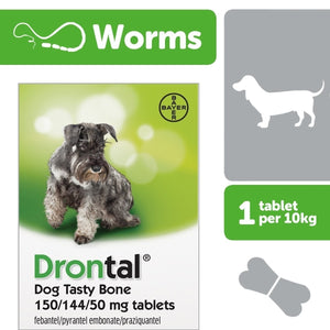 Drontal Plus Bone Tablets for Dogs And Puppies (3kg+) - Pet Health Direct