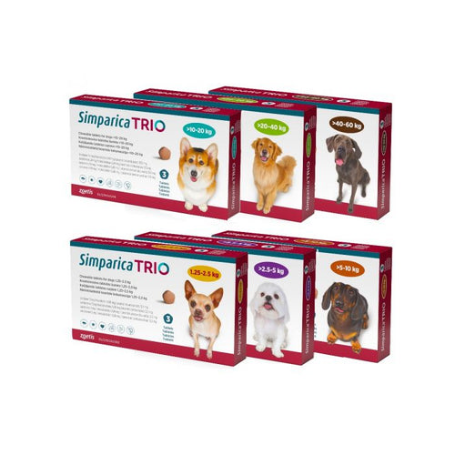 Simparica Trio chewable tablets for Dogs - Pet Health Direct