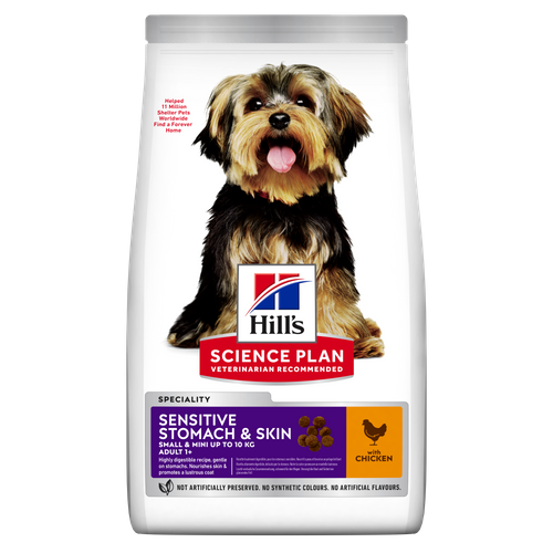 Hill's Science Plan Adult Sensitive Stomach & Skin Small & Mini Dog Food Chicken - Pet Health Direct